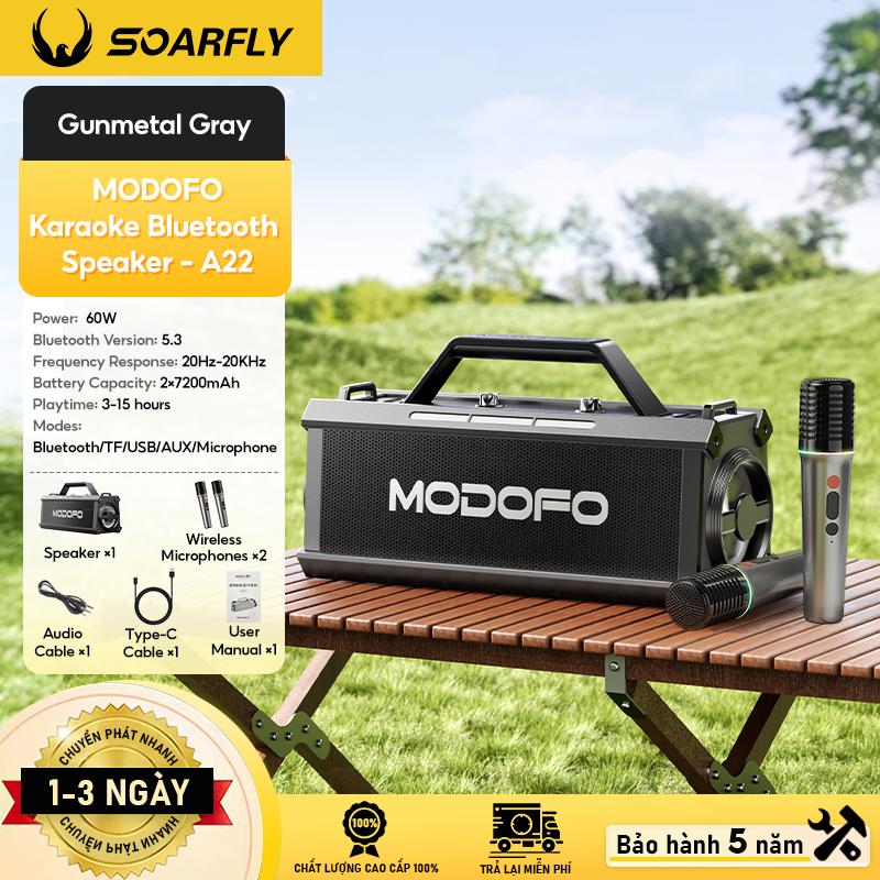 【Kèm hai micro không dây SOARFLY Loa Karaoke Bluetooth Di Động A22 hệ thống âm thanh trung thực 60W với năm chế độ phát sạc nhanh và tay cầm di động phù hợp sử dụng trong nhà và ngoài trời