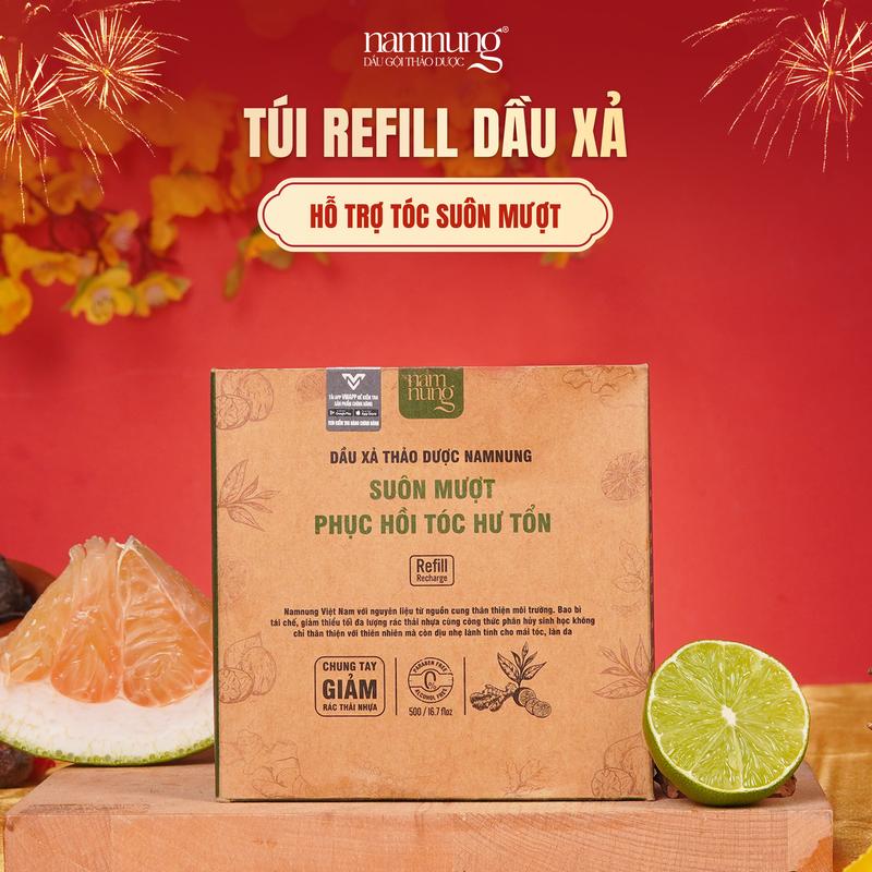   FLASH SALE  Kem xả thảo dược bồ kết NamNung hỗ trợ tóc suôn mượt Túi refill tiết kiệm bảo vệ môi trường 500ml Chăm sóc tóc Dưỡng tóc nữ - Giảm 39% 