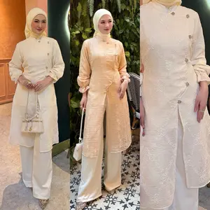 Blash Aurora Cheongsam Oneset Tunic Bordir Dengan Celana Elegan dan Nyaman Tampilan Mewah Ukuran Standar dan Jumbo 3 Varian Warna