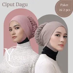 2 PCS CIPUT TURKI DAGU/CIPUT DAGU ANTI PUSING Dalaman Jilbab Renda Cepol Berkualitas