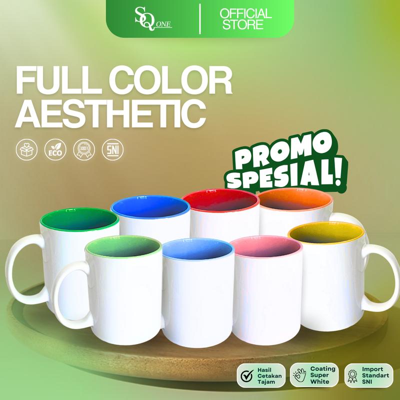 MUG SQONE - MUG WARNA DALAM FULL COLOR BISA CUSTOM DESIGN ATAU FOTO 1