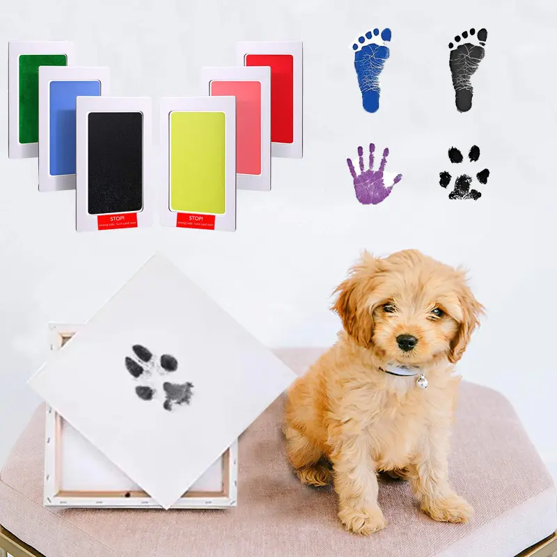 Inkless Fingerprints Footprints Ink Pad Pet Claw Ink Set Family Dog Souvenirs Toy Cat Supplies