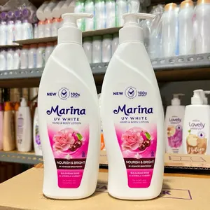 2 PCS | New Marina UV White Hand & Body Lotion 350ml Pump ~ Nourish & Bright Bulgarian Rose