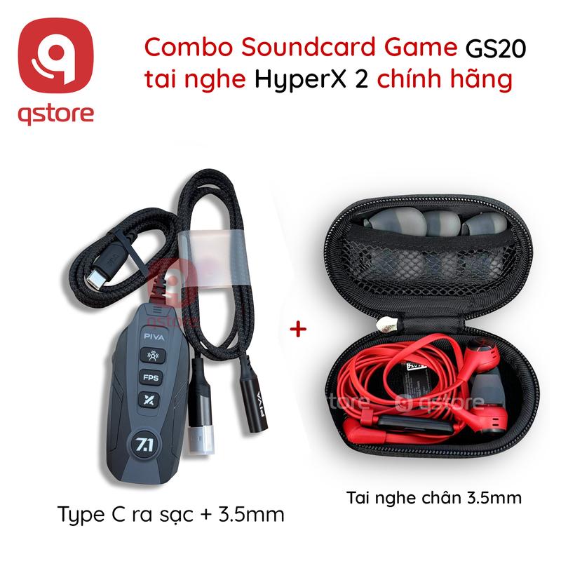 Combo Tai Nghe HyperX 2 Và SoundCard Game GS20, Tăng Tiếng Bước Chân, Mic Rõ, Game Ngon BH 12 Tháng Q STORE
