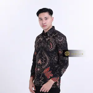 BATIK NAWILIS Kemeja Katun Pria SlimFit Lapis Furing Premium Motif WISANGGENI ABANG