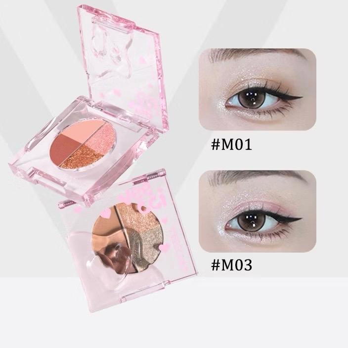  VEECCI Bảng Mắt 4 Màu Hằng Ngày Tự Nhiên Mờ Lấp Lánh Thiên Nhiên MINI Phấn Mắt 2.2g 