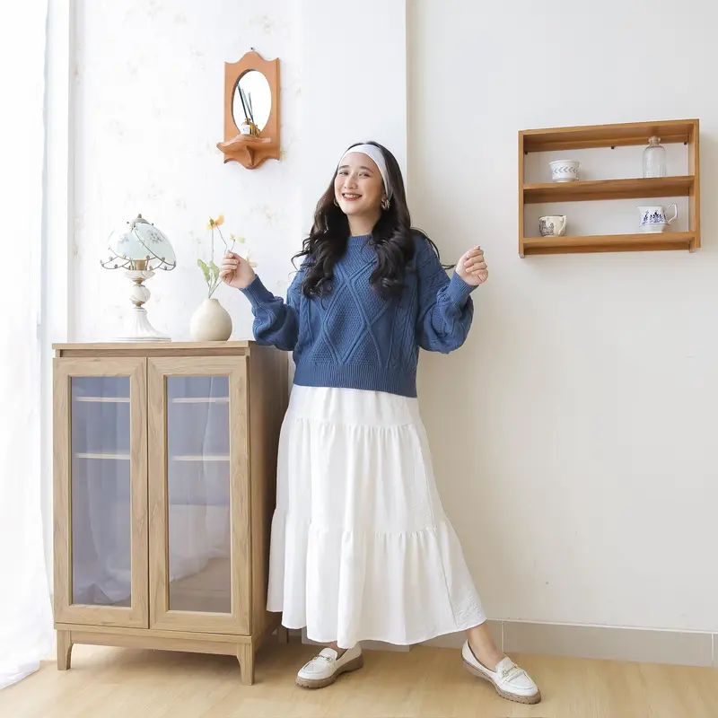 Midun.project - Yuriko Crop Cable Atasan Rajut Wanita Korean Style 6