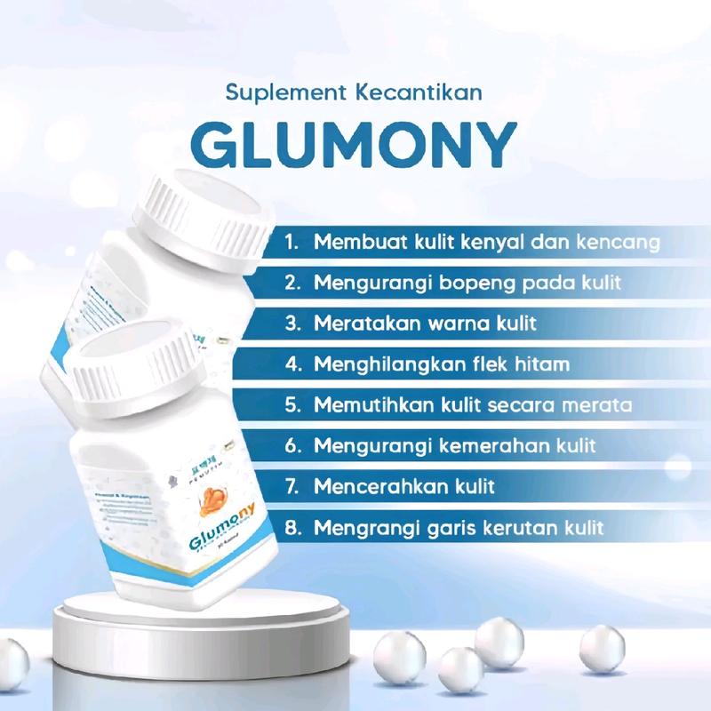 BEST SELER (DR.GLUMONY NO 1 ) KAPSUL PEMUTIH/MENCERAHKAN KULIT WANITA PRIA PEMUTIH - Paket 1 Botol 2