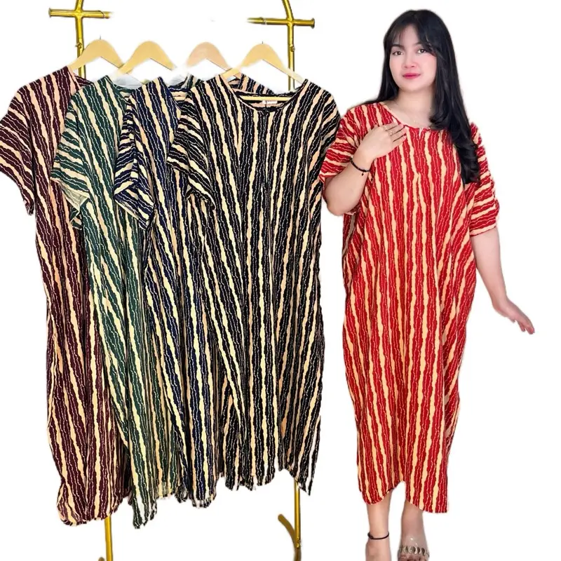 Dinar Dress jumbo Ld 130 daster rayon premium Busui Wanita Bumil Panjang Katun Tidur Motif Hitam Kancing Piyama
