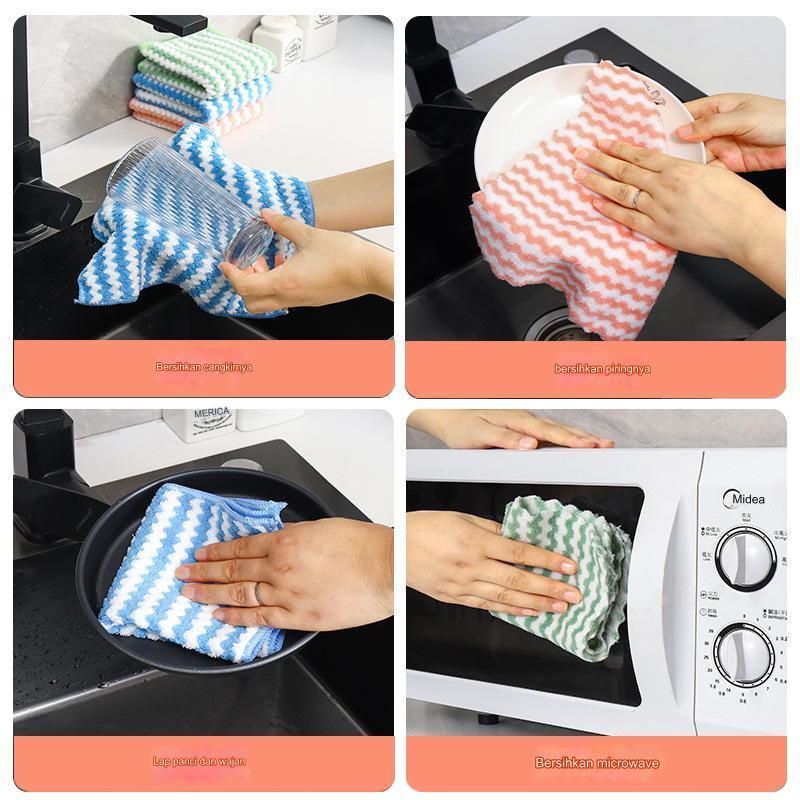Product Introduction of Kain Lap Dapur Meja Piring Anti Minyak / Lap Dapur Serap Air 6