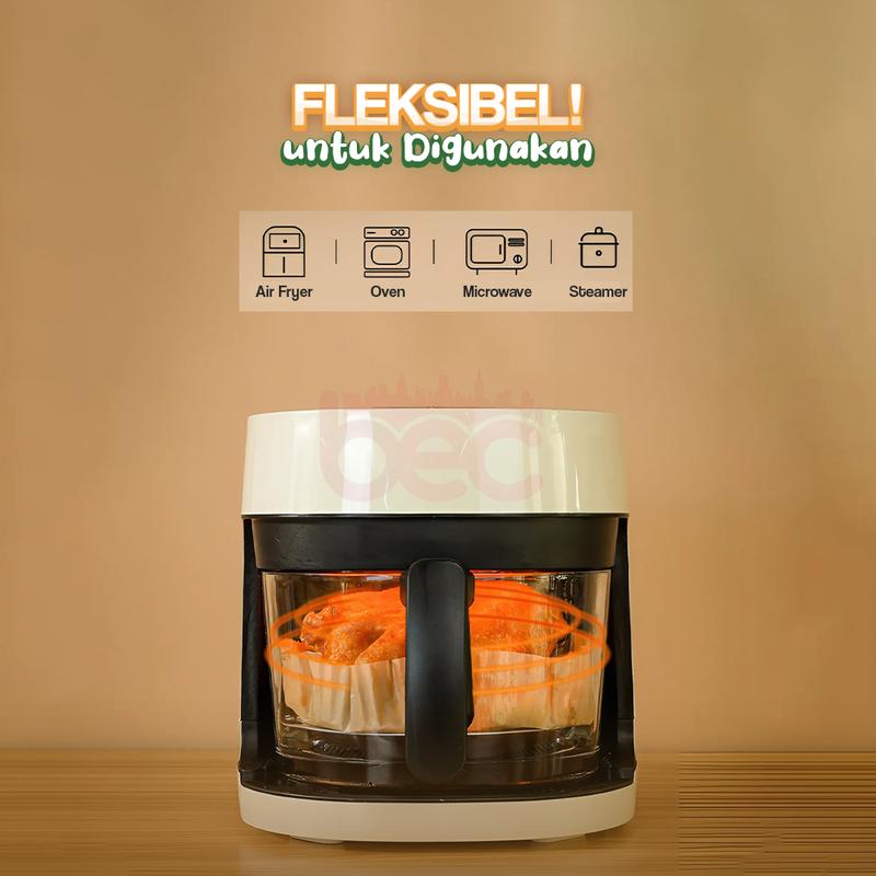 [BEC] Air Fryer Paper Anti Lengket / Kertas Alas Air Fryer / Baking Paper Tahan Minyak Sekali Pakai / Kertas Air Fryer 50 Pcs 6