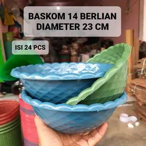 Paket hemat 24 pcs baskom plastik hajatan ukuran 14 super model berlian durian ember basin