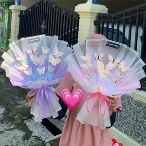 Buket Kupu Kupu LED/Buket Kupu Kupu Viral/BuketWisuda/BuketUltah/Buketmurah/Buket/Isi 10 kupu kupu dan lampu led