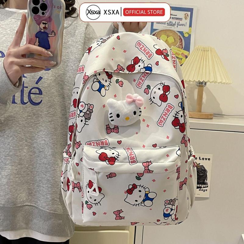 Balo Xsxa Ba Lô Phong Cách Mori Graffiti Hello Kitty, Thích Hợp Cho Học Sinh Trung Học Cơ Sở, Trung Học Và Đại Học, Nhẹ, Thoáng Khí, Chống Mài Mòn, Dây Đeo Vai Nhẹ, Sức Chứa Lớn, Ba Lô Thường Ngày Ba Lô Học Sinh, Ba Lô Ngoài Trời