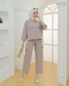 Setelan Celana Cargo Wanita Kekinian - One set terbaru