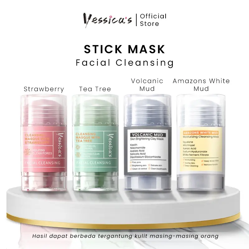 [FYC] Yessica’s Tea Tree & Strawberry Anti Pores & Acne Clay Stick Mask-50gr