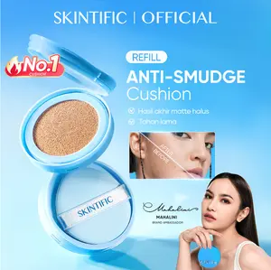 【Refill 】SKINTIFIC Perfect Stay Velvet Matte Cushion Concealer Foundation dengan Niacinamide & Triple Antioxidant Mencerahkan Wajah Tahan Lama 12 Jam