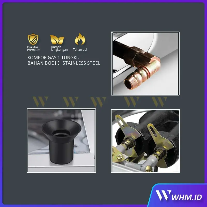 Kompor Gas 1 Tungku Stainless Alloy SNI Anti Karat Harga Grosir Murah COD 2