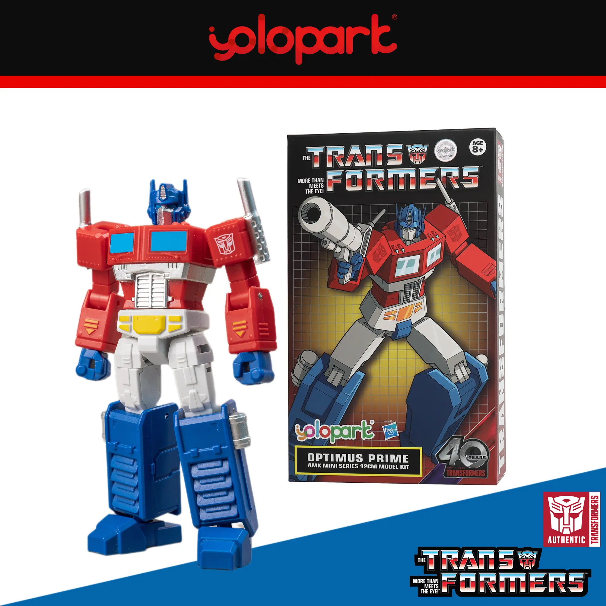 【Yolopark】Transformers Toys: Optimus Prime - Generation 1 - 4.72 Inch Pre-assembled Model Kit from the AMK MINI Series