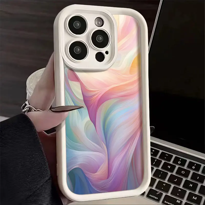 Casing Hp untuk VIVO Y21 Y21s Y21T Y21E Y21A Y21G Y33T Y33s Case pola kabut berwarna Softcase baru HP lunak ganda Kesing pelindung silikon sederhana Casing 7