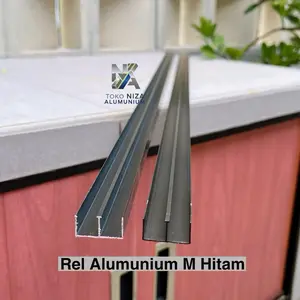 REL ALUMUNIUM M 150 CM REL KOLONG DAPUR 2 JALUR HITAM