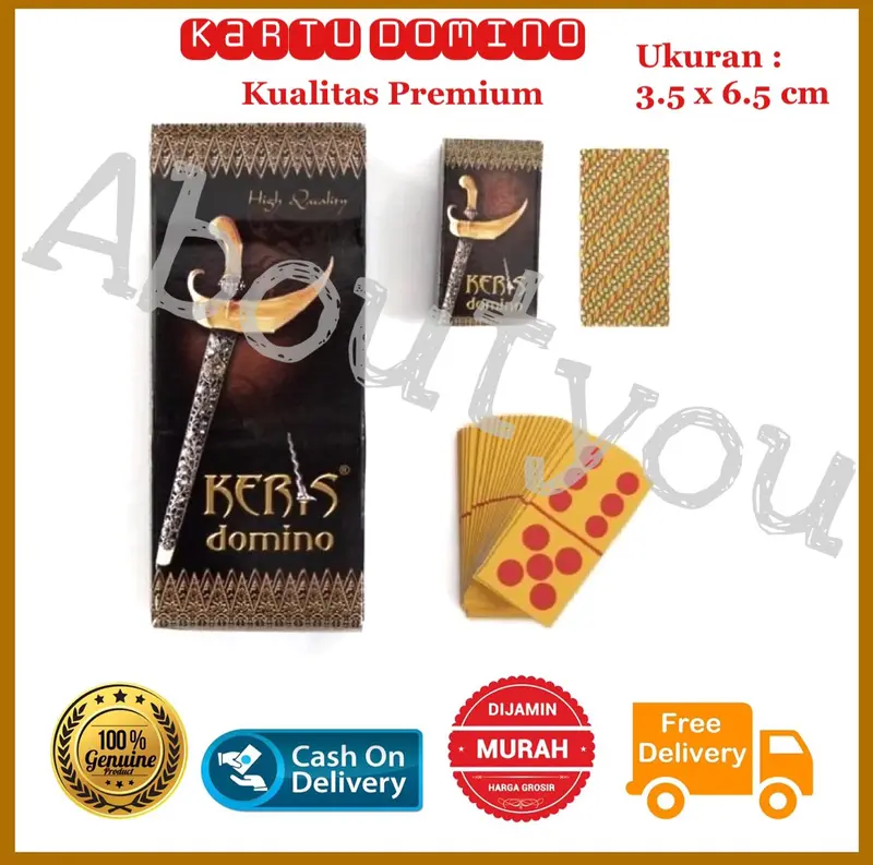 Kartu DOMINO merk KERIS kualitas tinggi anti air Mainan Kartu Kris Domino Kotak Card Games Toys Kertas 0