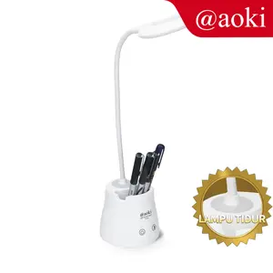 AOKI Lampu belajar sentuh torch dimmer fleksibel Baca Meja Kerja Duduk Baterai Usb