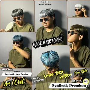 SHC Hair Toupee Penutup Kebotakan Dan Menambah Ketebalan Rambut Pria / 4 Klip