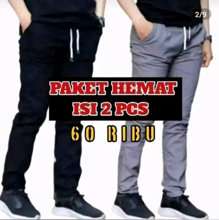 PROMO,. CELANA CHINOS PANJANG DEWASA Bb: 40 -90  kg ( ISI PAKET 2 pcs) Celana Nyaman