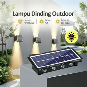 Aurop Lampu Dinding Tenaga Surya Outdoor Panel Monokristalin Tahan Air Anti Debu Minimalis & Elegan LED dengan Lensa Kondensor Cembung Solar IP65