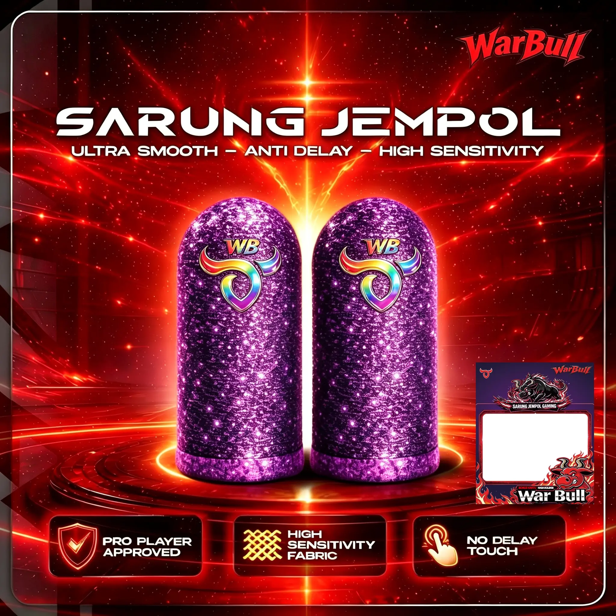 Sarung jempol gaming V4 reflektif rainbow responsif nyaman di pakai Untuk Gaming Game Free Fire, Mobile Legends & Roblox