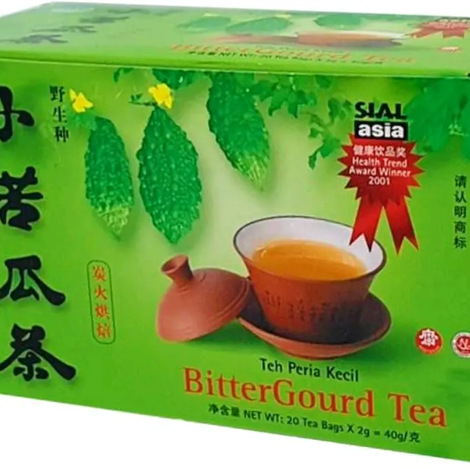 TLY Bittergourd Tea 20 Bags 40g  Natural Bitter Gourd Tea health supplement drink sashets packets reduce blood sugar health drink Chinese herbal Tra kho qua