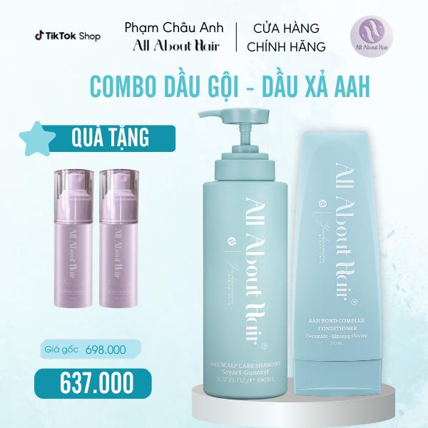 COMBO DẦU GỘI - DẦU XẢ CERAMIDE không chứa SILICONE Dưỡng Tóc ALL ABOUT HAIR 1