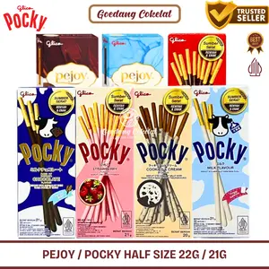Glico POCKY Coklat Stick Mini Half 22gr GLICO PEJOY MINI Wafer Stick Chocolate Strawberry Cookies Cream 21g