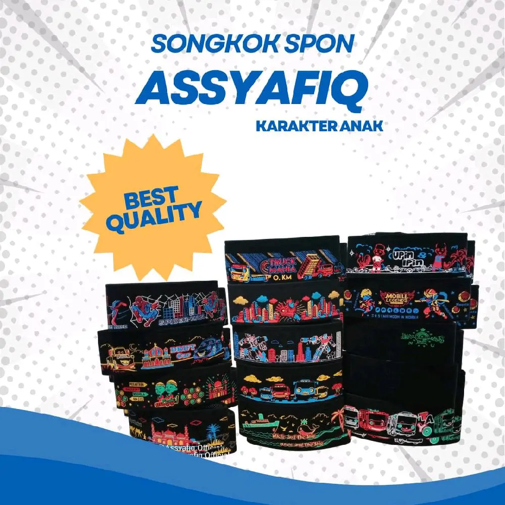 Peci songkok sablon anak motif tayo, spiderman, upin ipin, masjid, batik, polos,nu