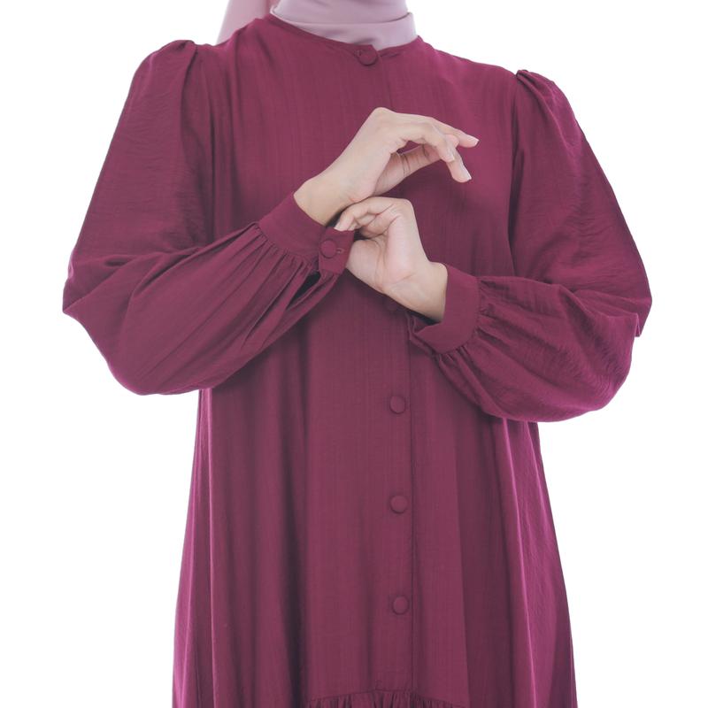 Product Introduction of Dress Lunna Dress Mahaira Premium Bahan Polo Linen Katun Premium Dress Wanita Muslim Dewasa Mewah  Pesta Elegant Gamis Kondangan Gaun Hitam Rayon Midi Navy Remaja Panjang Crinkle Basic Airflow 3