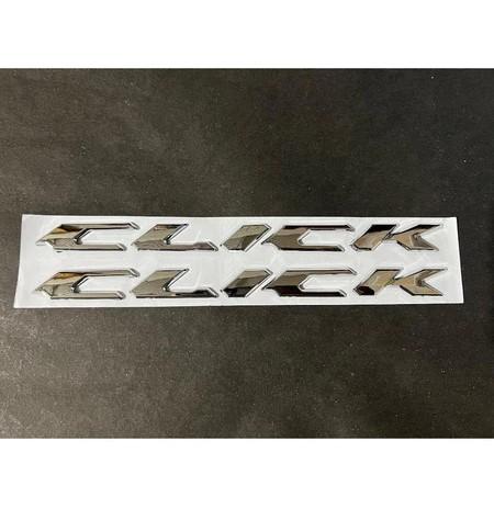 Logo Paket Emblem Click Clik Chrome Silver Bahan ABS Tebal Bagus Satu Set Bisa satuan 5