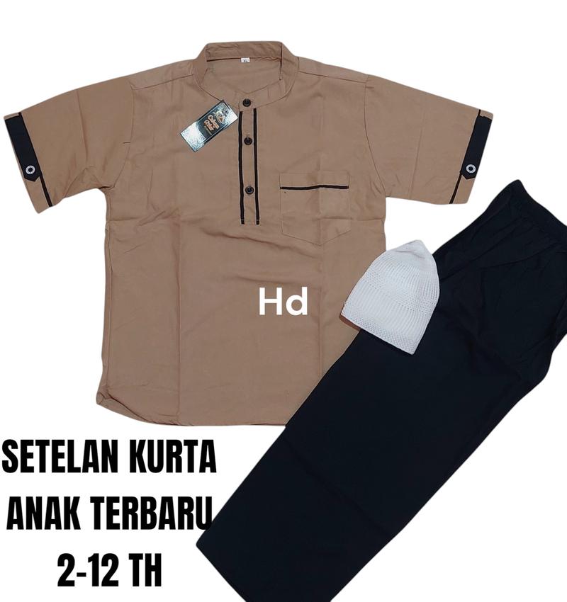 Product Introduction of Setelan Baju Koko Anak Muslim Laki Laki Usia 2-8 Th Kurta Bahan Catun Lembut Dan Nyaman Putih Kombinasi 60