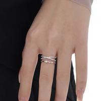 Gambar EAR PARTNER-Cincin wanita model terbuka untuk jari telunjuk, desain modis dan unik dengan dua lapisan, gaya trendi yang mudah dipadukan, bisa digunakan sebagai cincin kelingking atau stacking ring, dihiasi zirkon. - Silver dari EAR PARTNER Kota Administrasi Jakarta Utara 2 Tokopedia