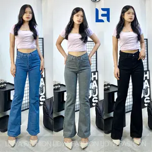 [LIDYA FASHION] - Highwaist Jeans Cutbray Loose Vol.2 - Celana Jeans Wanita Premium Softjeans Tebal Melar Size 27-42