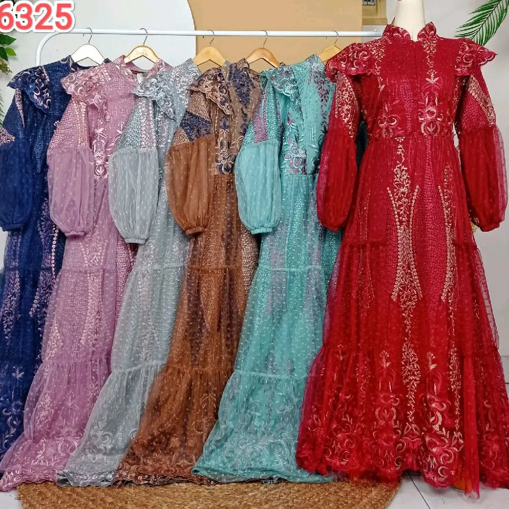 dres azila gamis wanita baju kondangan dres pesta Mewah Gamis Pesta Formal Wanita Kondangan Muslim burkat tebal