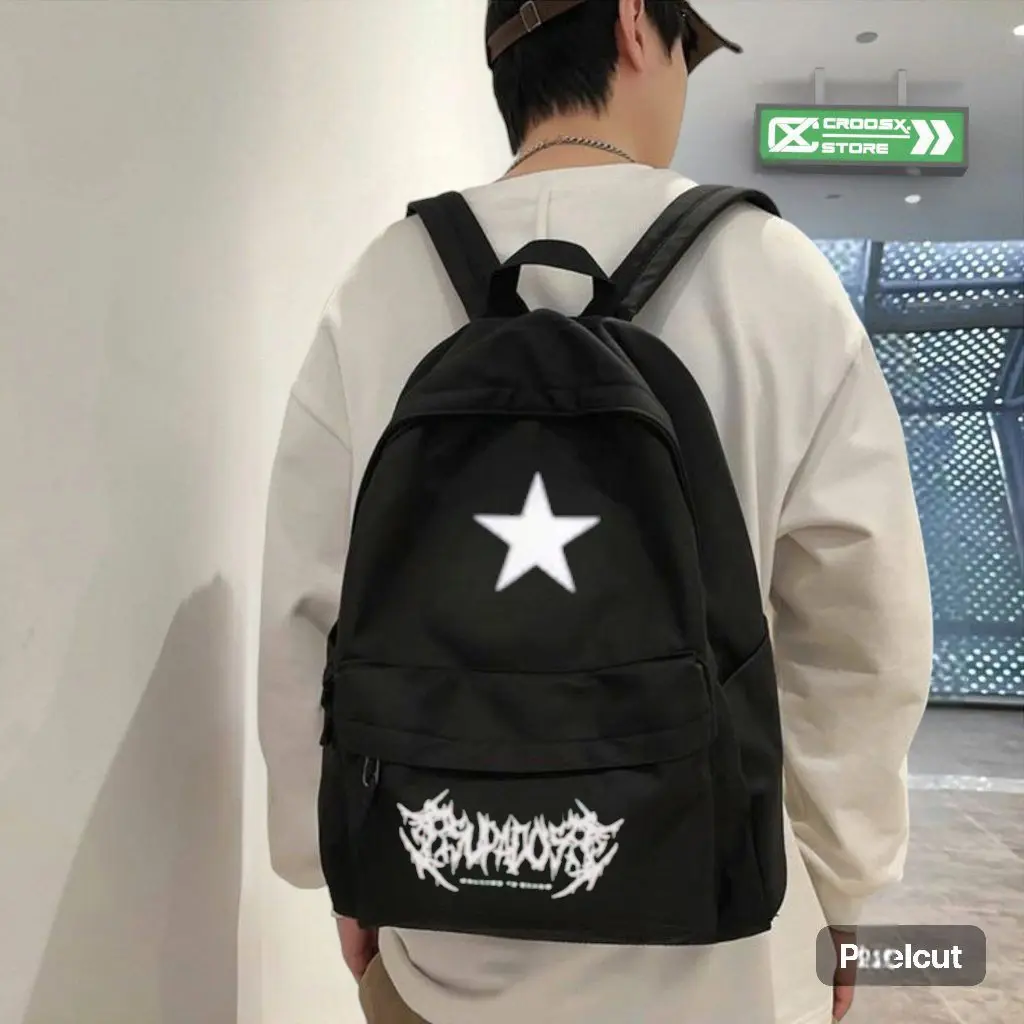 TAS RANSEL SEKOLAH TERBARU TAS RANSEL GENDONG TAS RANSEL KEKINIAN TAS TERMURAH Pria Kanvas tas bintang kuliah