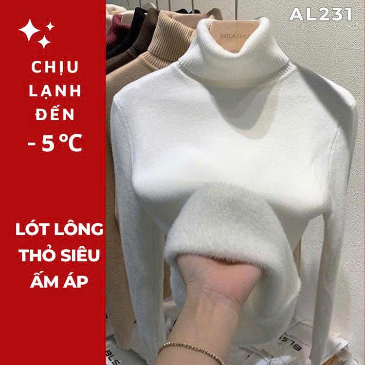 AL231 - Áo len nữ cổ lọ LÓT LÔNG SIÊU ẤM xinh hàng Quảng Châu  Kèm ảnh thật  Hạnh Hoàng Design 