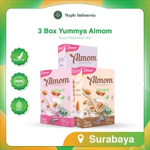SUB - [PAKET HEMAT 3 BOX] Yummys Almom Susu PELANCAR ASI ASI BOOSTER Susu Almond Trisemester 3 hingga menyusui 2 tahun Busui Ibu Hamil