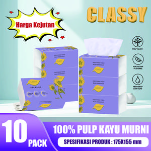 【Promo Terbatas】 10Pcs 300 helai cushion tisu muka deluxe lembut -CLASSY