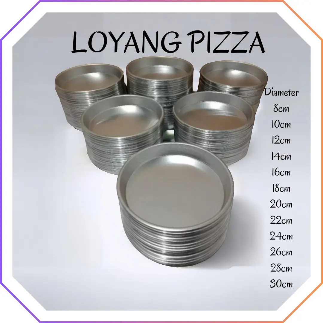 Loyang pizza aluminium tebal diameter 8-30cm