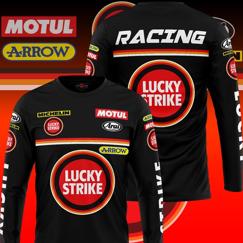 LUCKY STRIKE RACING LONGSLEEVE 100% COTTON. UNISEX. READY STOCK ...