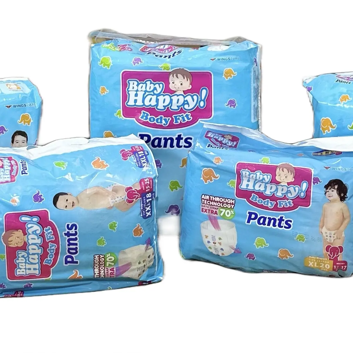 Popok Pants Babby Happy anti bocor & tidak iritasi Katun Bayi