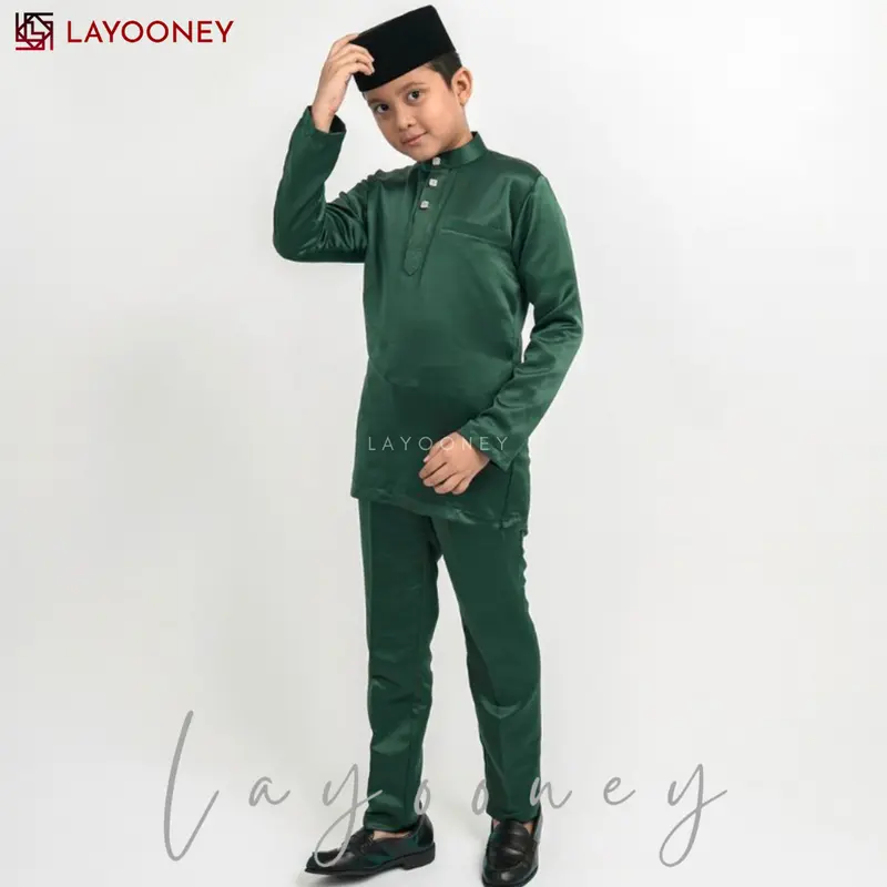 Layooney Baju Kurung Melayu Teluk Belanga Anak Laki Laki Setelan Pakaian Koko Muslim Cowok Cekak Musang Adat Malaysia 7