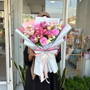 Buket Lily Premium artifisial Mix medium large kekinian | PROSES CEPAT | BUKET WISUDA | ULANG TAHUN | LAMARAN | READY STOK